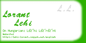 lorant lehi business card